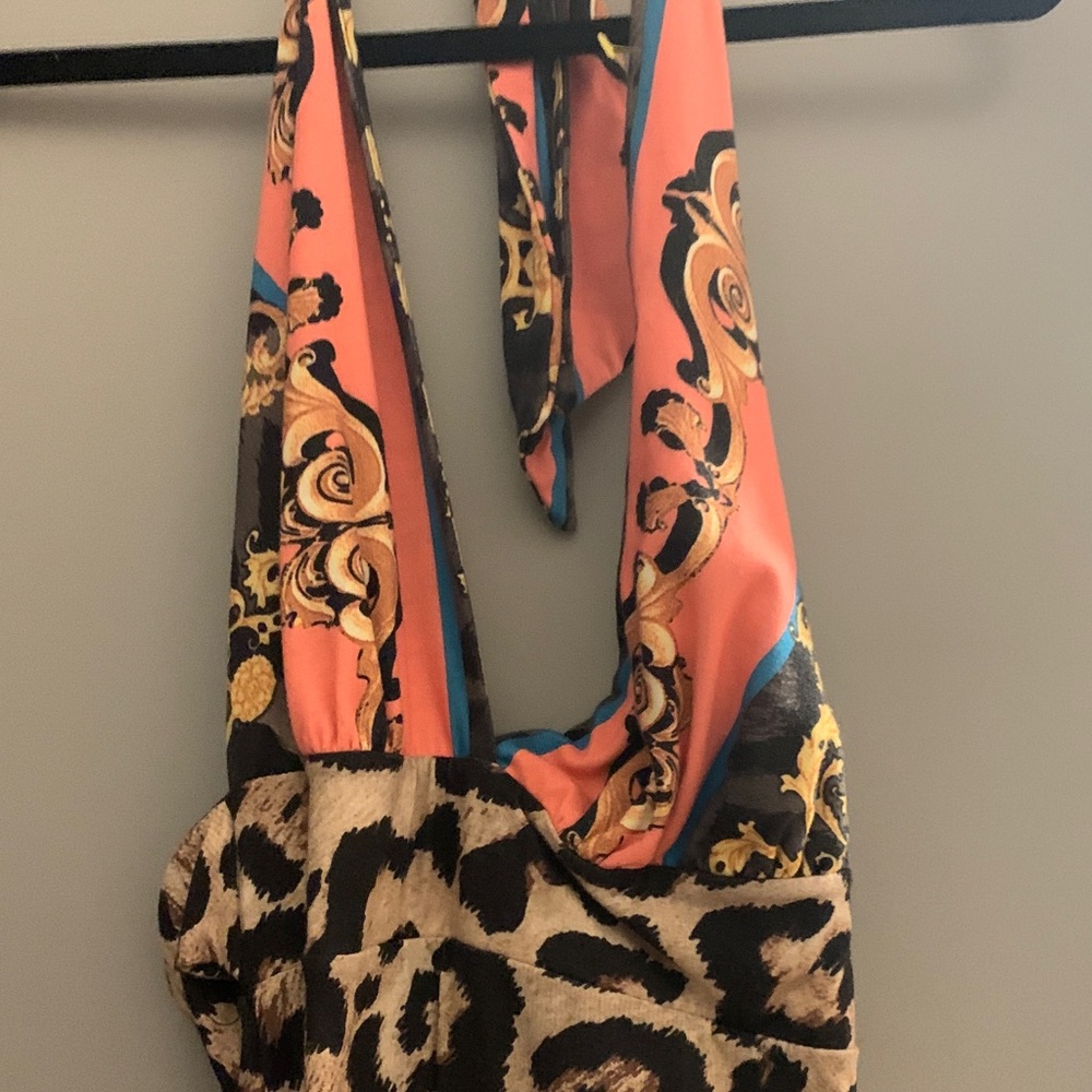 Leopard Print Halter Dress